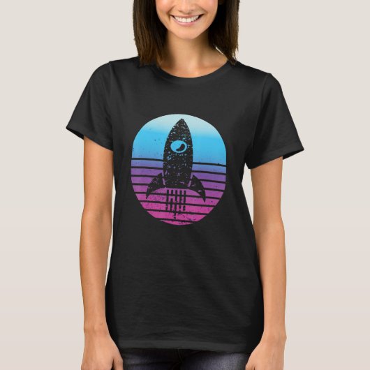 Aerospace Engineer Retro Sunset Aeronautical Space T-Shirt (Vorderseite)