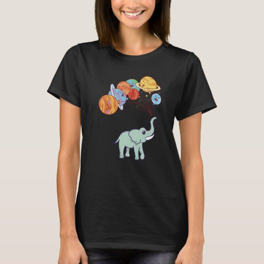 Aerospace Solar System Planets Space Elephant T-Shirt (Vorderseite)