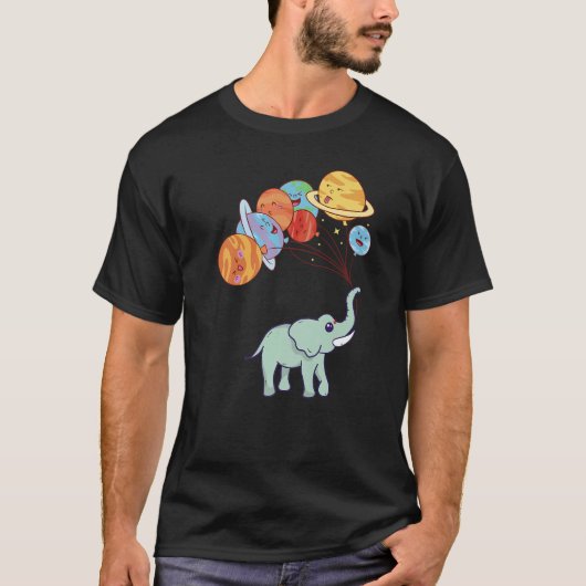 Aerospace Solar System Planets Space Elephant T-Shirt (Vorderseite)