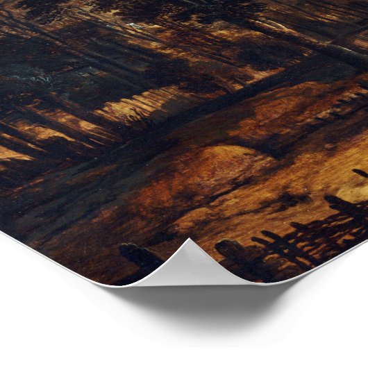 Aert van der Neer Moonlit Landschaft Poster (Ecke)