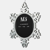 AES 2026 Designs Schneeflocken Zinn-Ornament (Rechts)