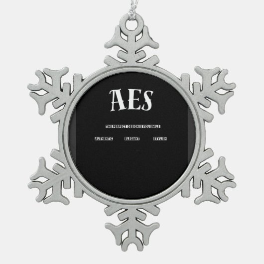 AES 2026 Designs Schneeflocken Zinn-Ornament (Vorderseite)