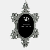 AES 2026 Entwürfe Schneeflocken Zinn-Ornament (Links)