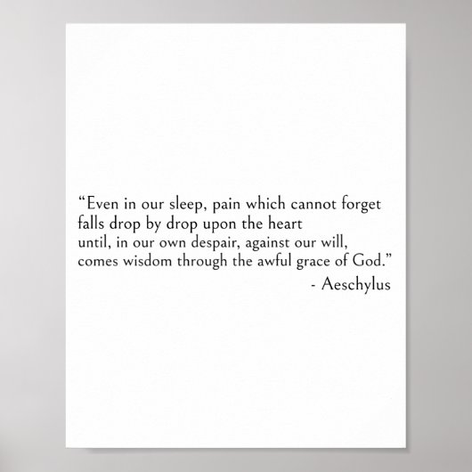 Aeschylus zitiert sogar im Schlaf Poster (Vorne)