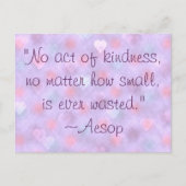 Aesop Kindness Quote Postcard Postkarte (Vorderseite)