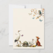 Aesops Figuren-Babyshower Mitteilungskarte (Rückseite)