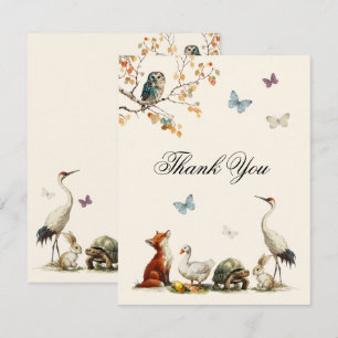 Aesops Figuren-Babyshower Mitteilungskarte