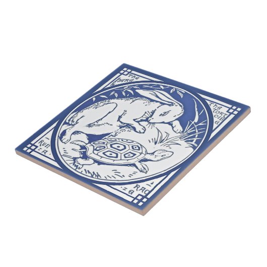 Aesop's Hare & Tortoise Race Repro Minton TIle Fliese (Seite)