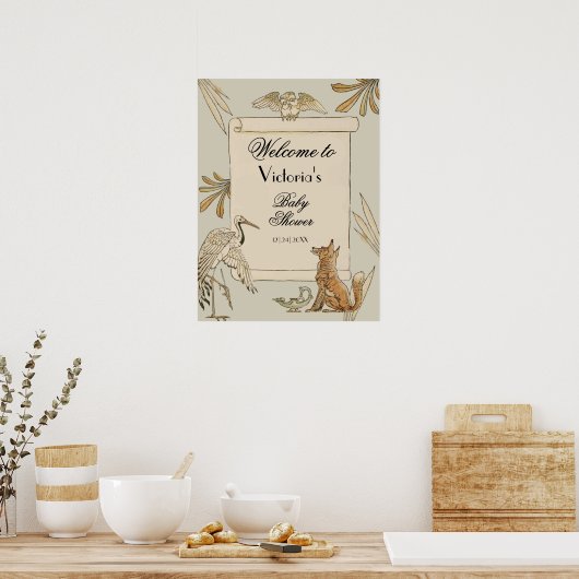 Aesop's Storybook Book Welcome Sign Poster (Küche)