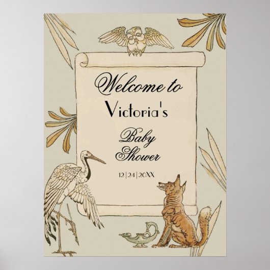 Aesop's Storybook Book Welcome Sign Poster (Vorne)