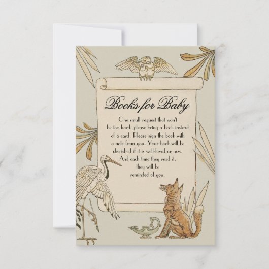 Aesop's Storybook Bücher für Babykarten Einladung (Vorderseite)