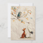 Aesop's Storybook Characters Baby Shower Einladung (Rückseite)