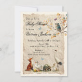 Aesop's Storybook Characters Baby Shower Einladung (Vorderseite)