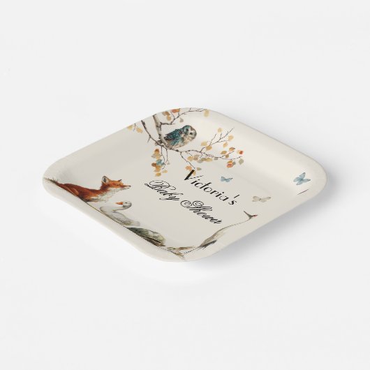 Aesop's Storybook Characters Baby Shower Pappteller (Gewinkelt)