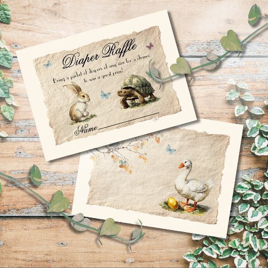 Aesop's Storybook Diaper Raffle Cards Visitenkarte