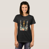 Aesthetic Astrology Moon Phase Floral Boho Celesti T-Shirt (Vorne ganz)