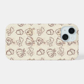 Aesthetic Autumn Doodle Pattern Phone Case iPhone 15 Hülle (Rückseite (Horizontal))