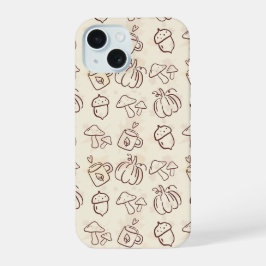 Aesthetic Autumn Doodle Pattern Phone Case iPhone 15 Hülle