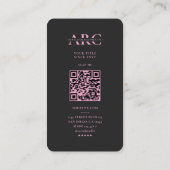 Aesthetic Beauty Professional Marketing Black Pink Visitenkarte (Rückseite)