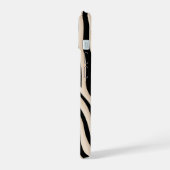 Aesthetic Beige and Black Zebra Stripe Pattern  iPhone 15 Hülle (Linke Seite)