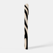 Aesthetic Beige and Black Zebra Stripe Pattern  iPhone 15 Hülle (Rechte Seite)
