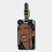 Aesthetic Black skin girl, Marsai Martin smile art Gepäckanhänger (Vorderseite vertikal)