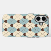 Aesthetic Blue,Cream Argyle Heart Pattern cover (Rückseite (Horizontal))