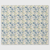 Aesthetic Blue Wildflowers Geschenkpapier (Flach)