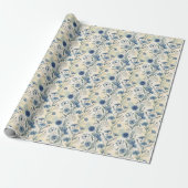 Aesthetic Blue Wildflowers Geschenkpapier (Ungerollt)