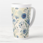 Aesthetic Blue Wildflowers Milchtasse (Rechte Ecke)