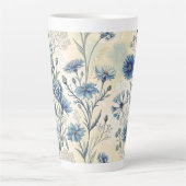 Aesthetic Blue Wildflowers Milchtasse (Vorderseite)