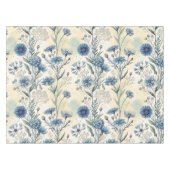 Aesthetic Blue Wildflowers Tischdecke (Vorderseite (Horizontal))