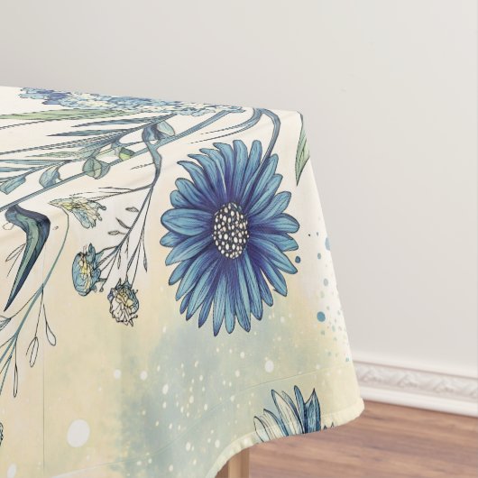 Aesthetic Blue Wildflowers Tischdecke (Beispiel)