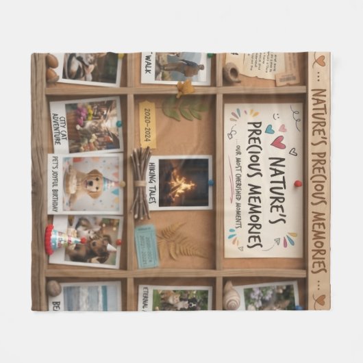 Aesthetic Blurred Nature & Pets Memory Box Fleecedecke (Vorderseite (Horizontal))