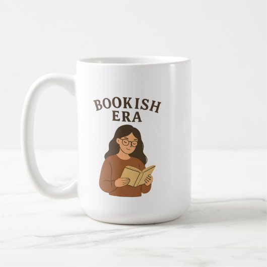 Aesthetic Bookish Era Cozy Reading Girl Kaffeetasse (Links)