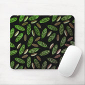 Aesthetic Botanical Black& Green Mouse Pad Mousepad (Mit Mouse)