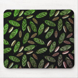 Aesthetic Botanical Black& Green Mouse Pad Mousepad