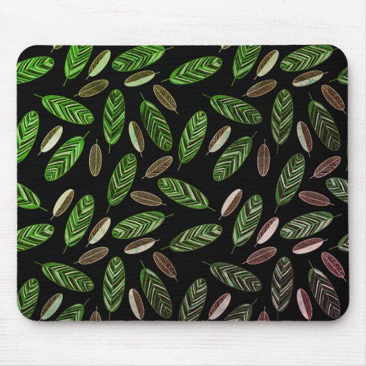Aesthetic Botanical Black& Green Mouse Pad Mousepad (Vorne)