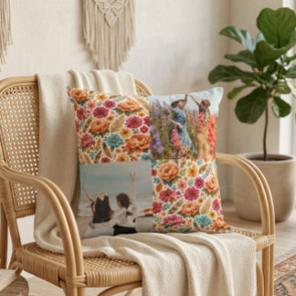 Aesthetic Botanical Floral Bestie Custom Photo Kissen