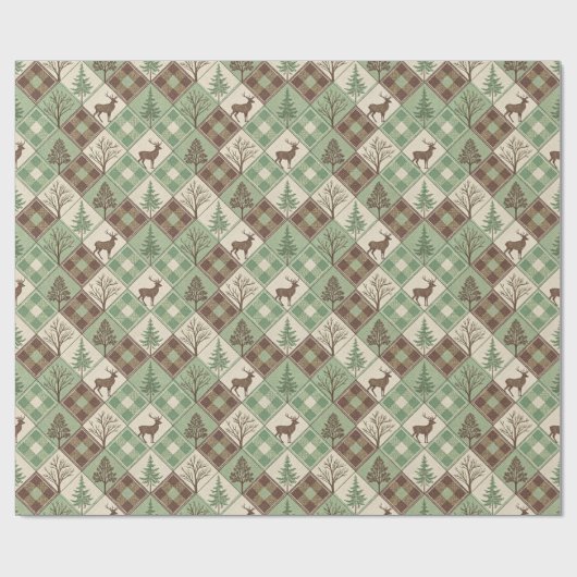 Aesthetic Checkered Holiday Wrapping Paper Geschenkpapier (Flach)