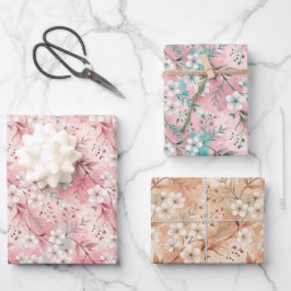 Aesthetic cherry blossoms geschenkpapier set