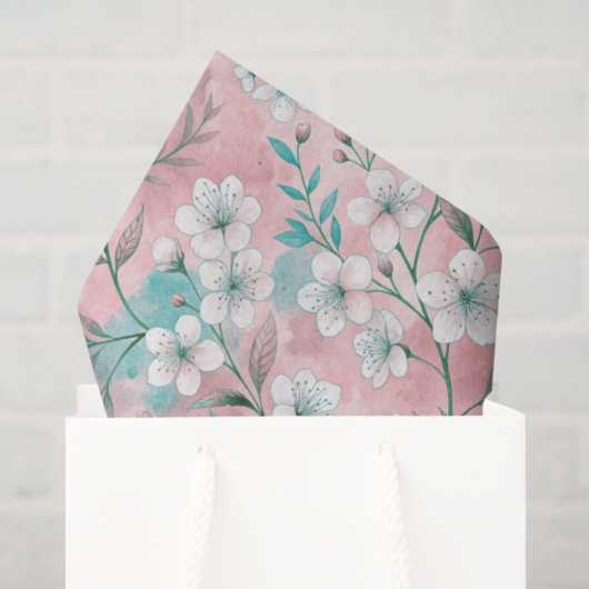 Aesthetic cherry blossoms seidenpapier (Geschenktüte)