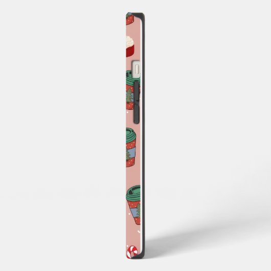 Aesthetic Christmas Mistletoe Coffee iPhone Hülle (Linke Seite)