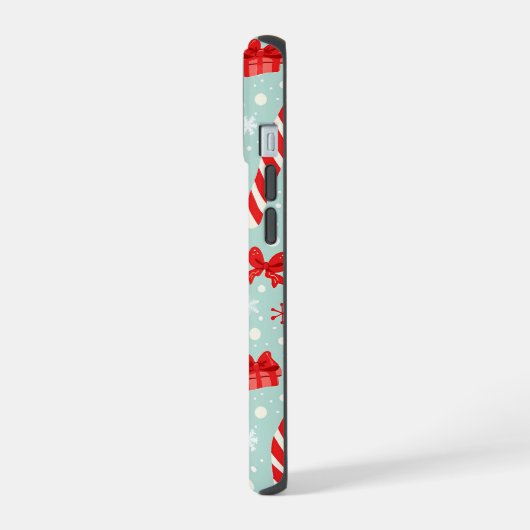 Aesthetic Christmas Pattern Candy iPhone 15 Hülle (Linke Seite)