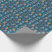 Aesthetic Christmas Pattern Santa Candy Geschenkpapier (Ecke)