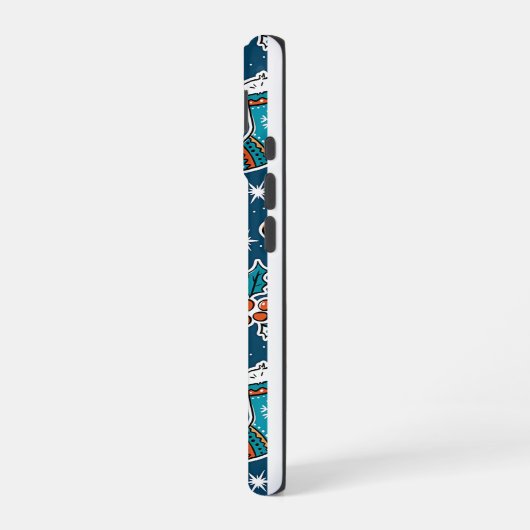 Aesthetic Christmas Pattern Santa Candy iPhone 16 Hülle (Linke Seite)