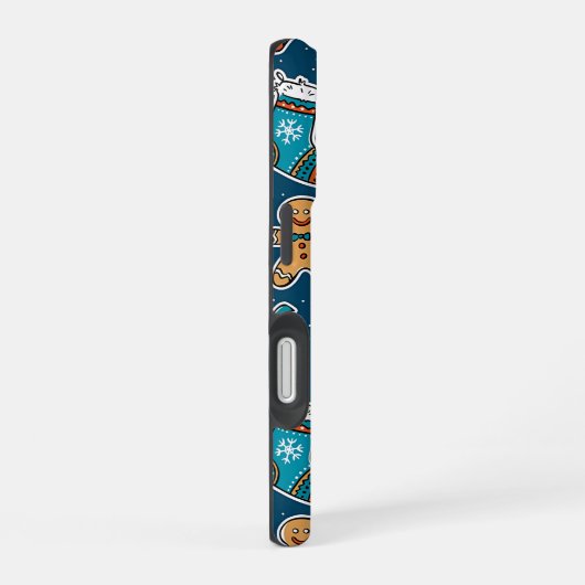 Aesthetic Christmas Pattern Santa Candy iPhone 16 Hülle (Rechte Seite)