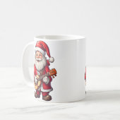 Aesthetic Christmas Santa Playing Ukulele Music Te Kaffeetasse (Vorderseite Links)