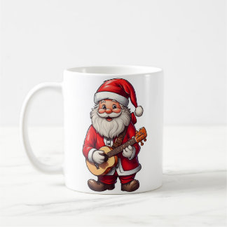Aesthetic Christmas Santa Playing Ukulele Music Te Kaffeetasse
