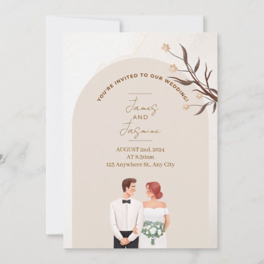 Aesthetic classy wedding invitation einladung (Vorderseite)